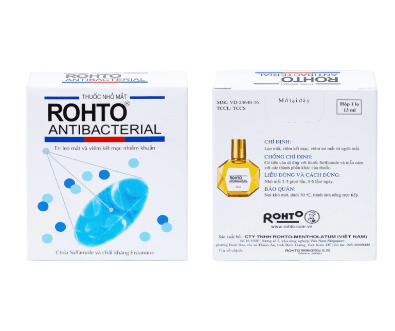 Rohto Antibacterial 13ml - Trị lẹo mắt và viêm kết mạc nhiễm khuẩn