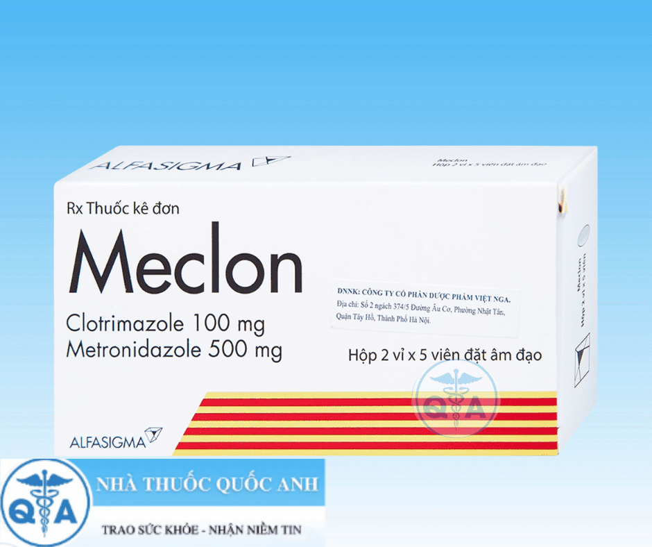 Mtoclon Inj Meclon Viên đặt âm đạo trị viêm cổ tử cung, viêm âm đạo (2 vỉ x 5 viên ...