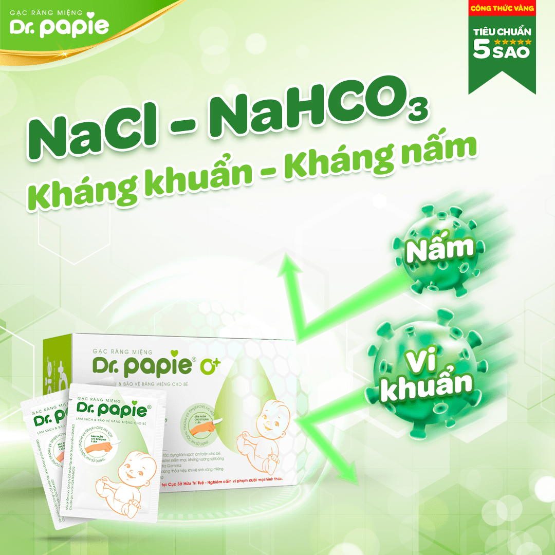 Gạc răng miệng Dr.Papie - Làm sạch và bảo vệ răng miệng cho bé